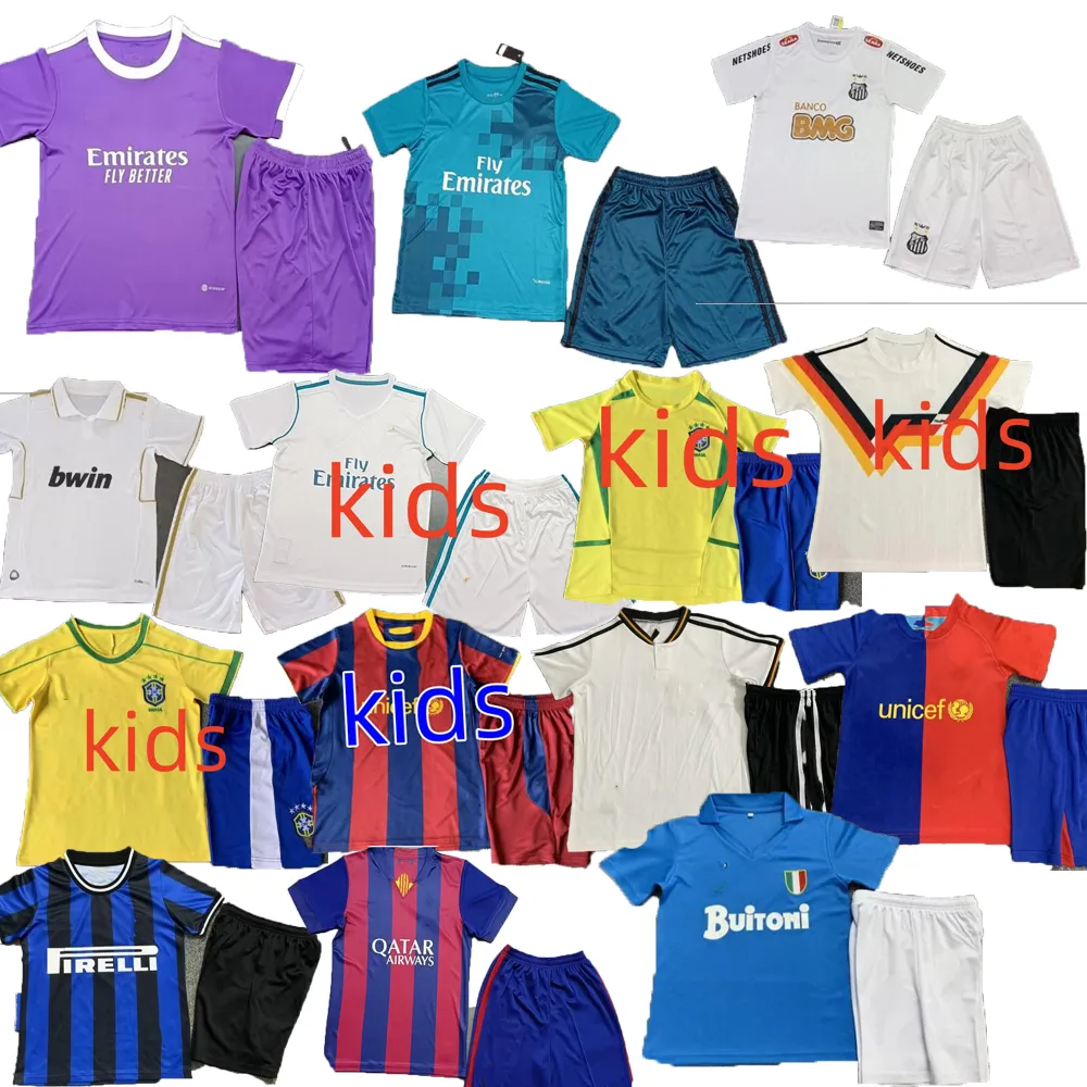 Retro kids kits soccer jerseys Maradona Bergkamp HENRY BAGGIO Gullit Cantona Muller Zidane Del PIERO MBAPPE LAMPARD HAZARD Ronaldo Ronaldinho KAK-image-941043247