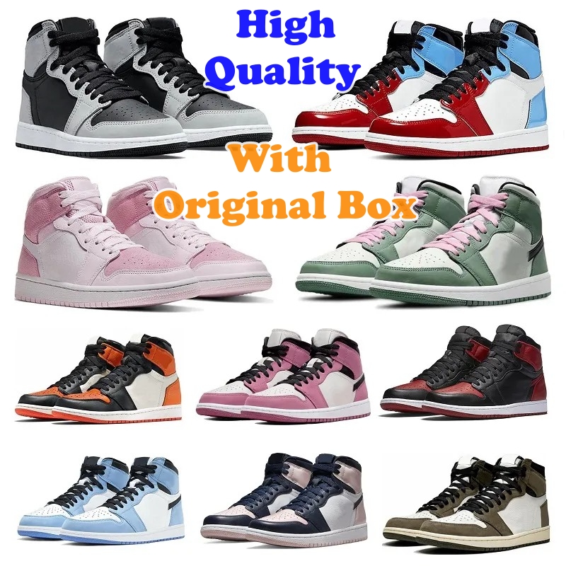 Jumpman 1 Hommes Chaussures de basket-ball Fumée Gris Hyper Bleu OG Haute 1S Bred UNC Hommage Université Bleu Sport Designer Femmes Baskets En Pl