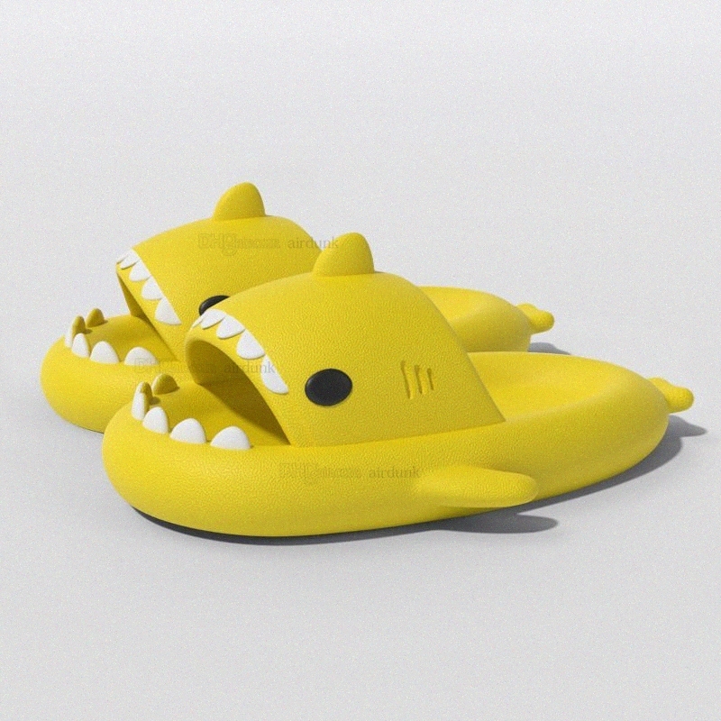 Summer Home Women Shark Slippers Anti-skid EVA Solid Color Couple Parents Outdoor Cool Indoor Household Funny ShoesIe8v#
