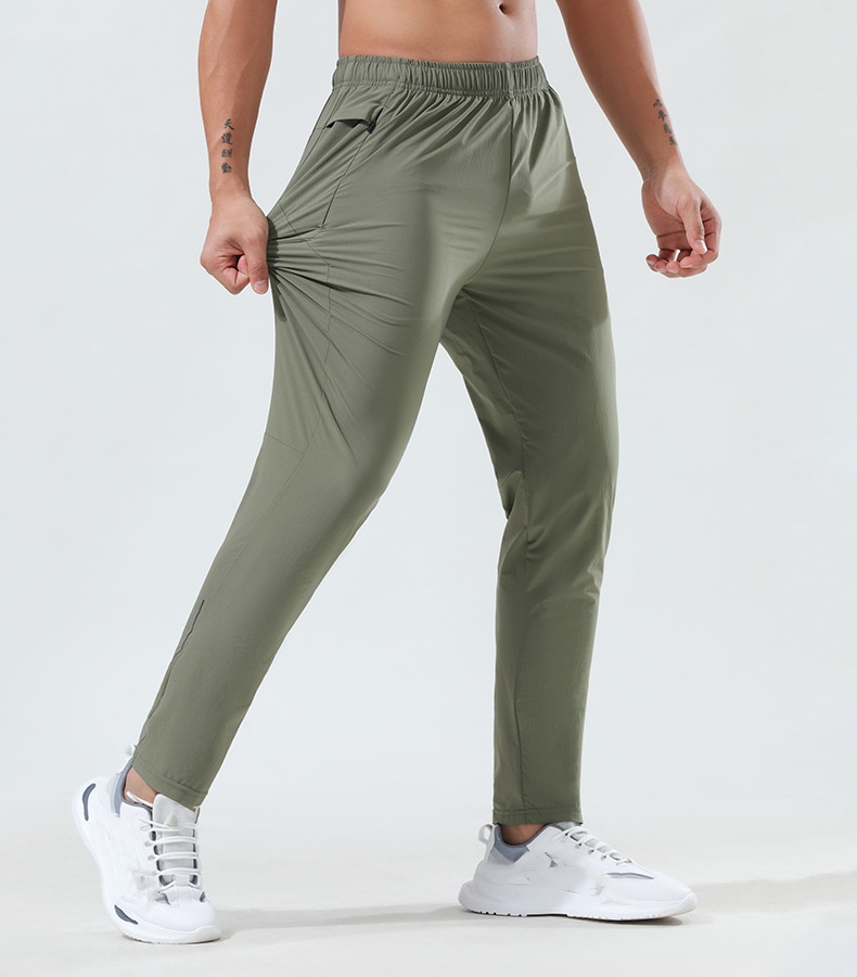 UUmen-2028 Men Sports Quick Dry Pants Men Loose Autumn Thin Ice Silk Outdoor Running Fitness Yoga Casual Pants-image-941328235