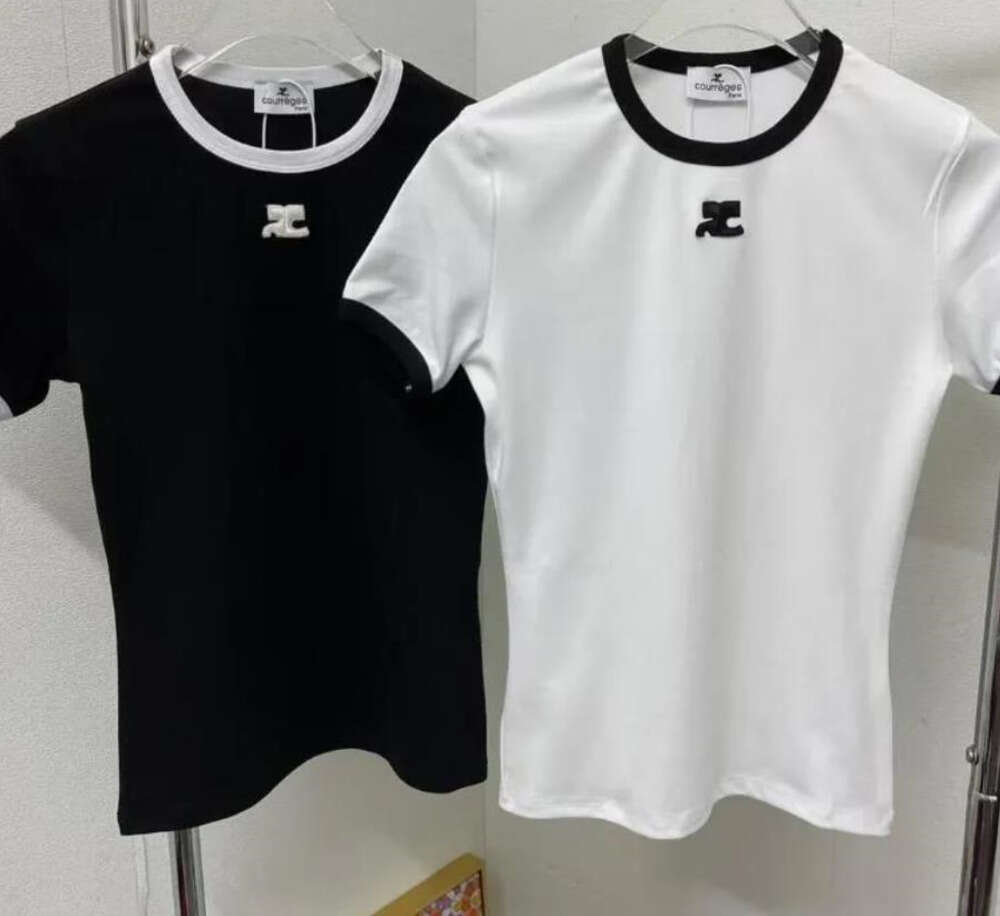 24ess Designer T-shirt Summer Summer Souche Femme Tshirt Coumor Couleur Couleur Slim Fit Top Tee Robe 66