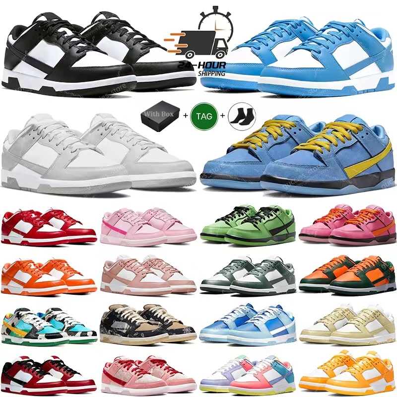 Panda Pink sb Low Powerpuff Royal Blue Court Purple White Black Grey Fog Triple University Blue Gold Rose Whisper Active Fuchsia Casual Shoes Men-image-941378546