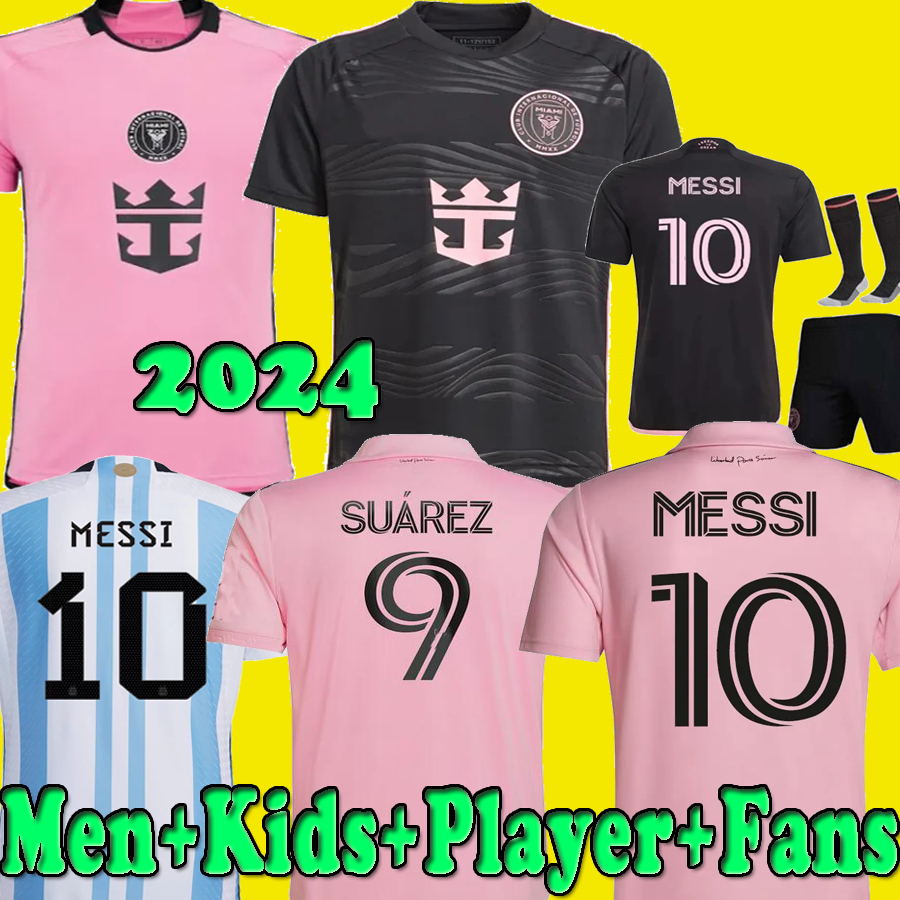 23 24 Inter Miami MESSIs Soccer Jerseys Suarez Player Version Fans Away Martinez Yedlin Sergio 2023 2024 camisetas de futbol Football Shirts Men Kids Women kits set 