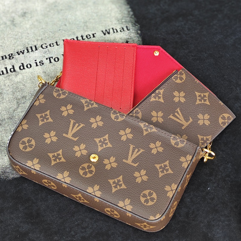 POCHETTE FELICIE 3 Pieces Shoulder Bags Designer Bag Luxury Cross Body and etters Vintage Flowerr Flora Chains Quality Wallets Women Fashion Dail