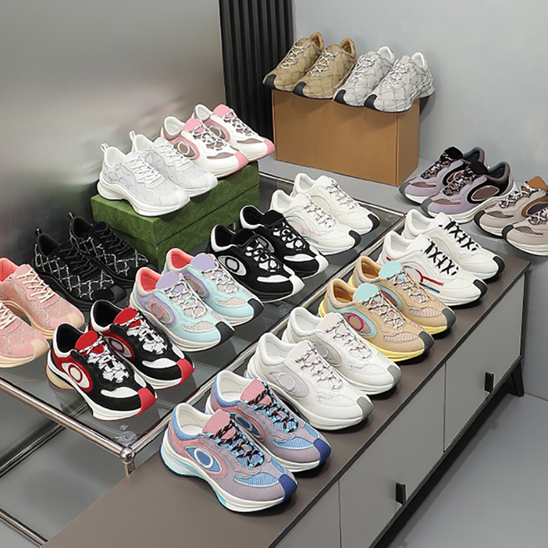 Designer RUN Sneakers Men Women Luxury Shoes Multicolor Beige Trainer Fashion Leather Platform Sneaker Vintage Chaussures Ladies Shoe Casual Trai-image-941331165