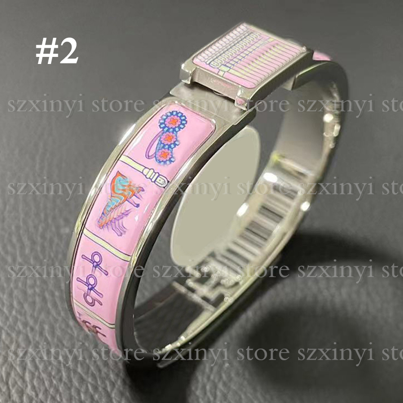 2Sizes Fashion Women's Colorful Classic Pattern Bracelet Bangle with Gift Box-image-852642535