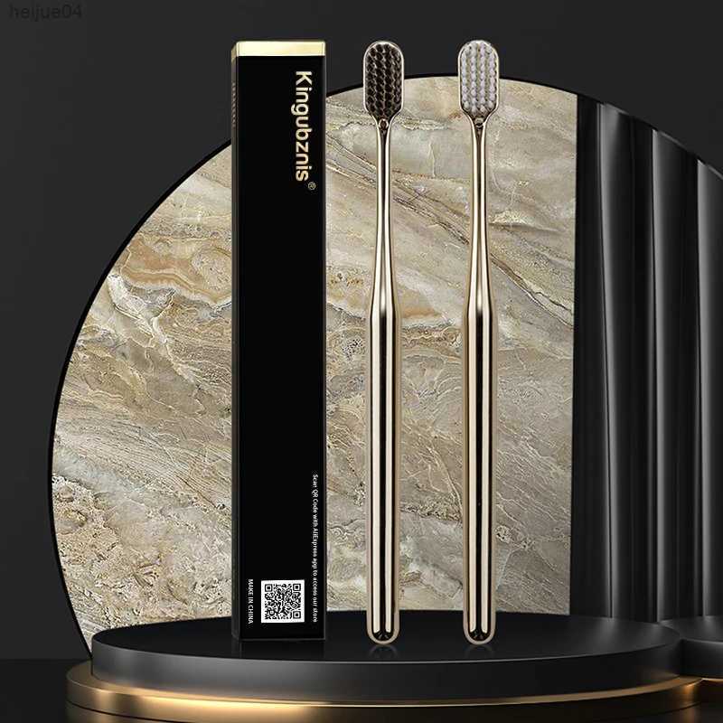 Toothbrush Kingubznis Luxury Soft Toothbrush Gold Silver Teeth Brush Men Women Adult Toothbrushes Brand New Electroplated Dental Brushes-image-941275673
