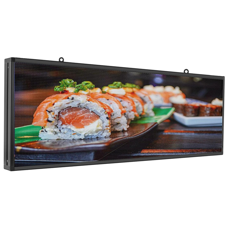 Full Color Indoor Led sign 39''x14'' WiFi + USB Programmable Scrolling LED Display P5 Support Video Image and Text Display Fo-image-433251618