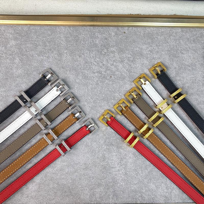 Designer Women&#039;s Narrow Belt Elegant Thin Leather Belts Classic Needle Buckle Shiny Buckles 1.5 CM Wide-image-941452190