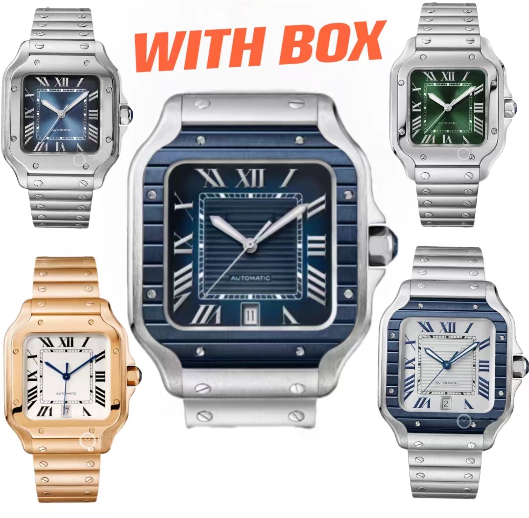 luxury mens watches skeleton watch 40mm automatic mechanical movement stainless steel women watches baked blue watches needle fashion ladies wristwatch Montre 
