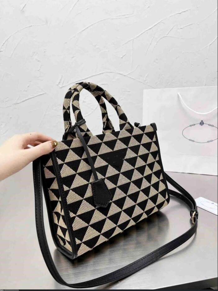 HH Small Symbole jacquard fabric handbag Tote shoulder bags Women Designer Shopping bag satchel high Quality luxury messenger Cross Body Handbags