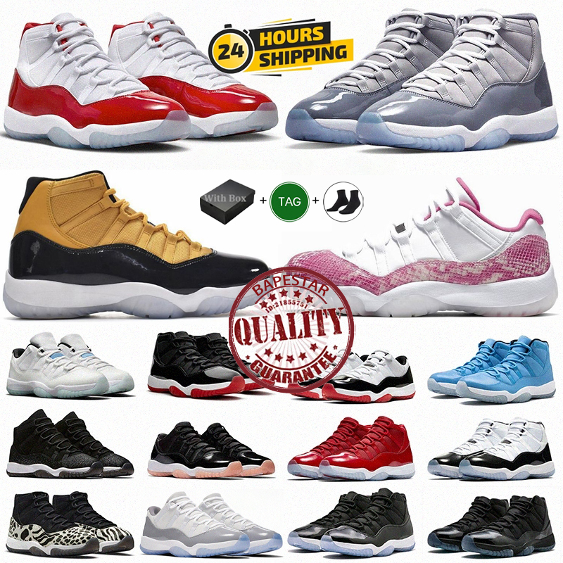With Box 11 11s High Low Cherry Cool Grey Cement DMP Black Bred Low Midnight Navy 25th Anniversary j11s Basketball Shoes Men Women j11 Sports Tra-image-941434496