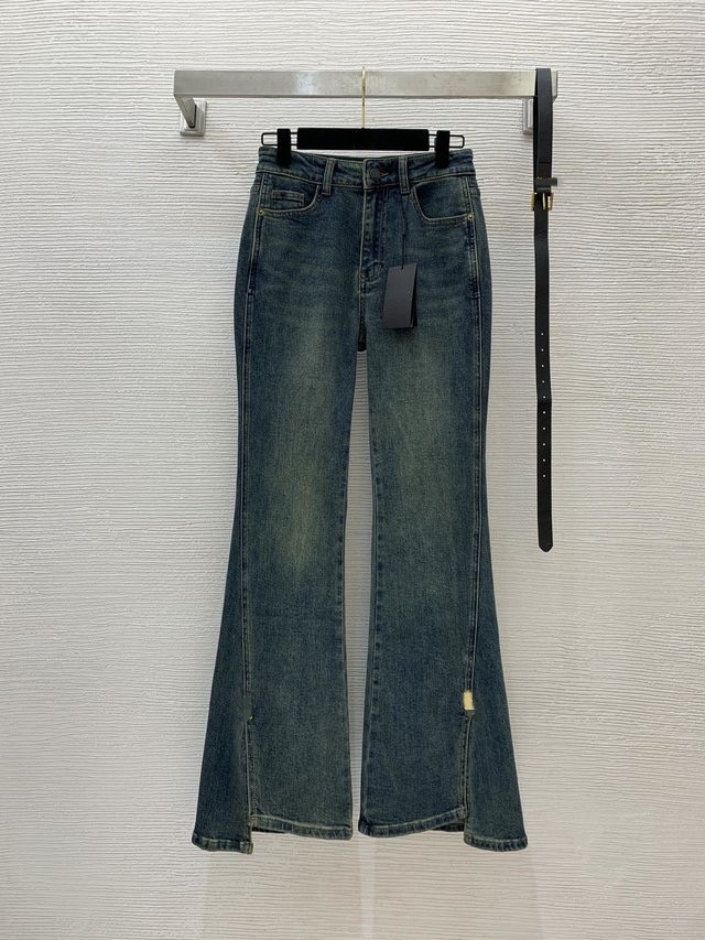 Designer Jeans 2024 New Spring Summer Fashion Panelled Brand Same Style Pants Luxury Women's Clothing 0128-9