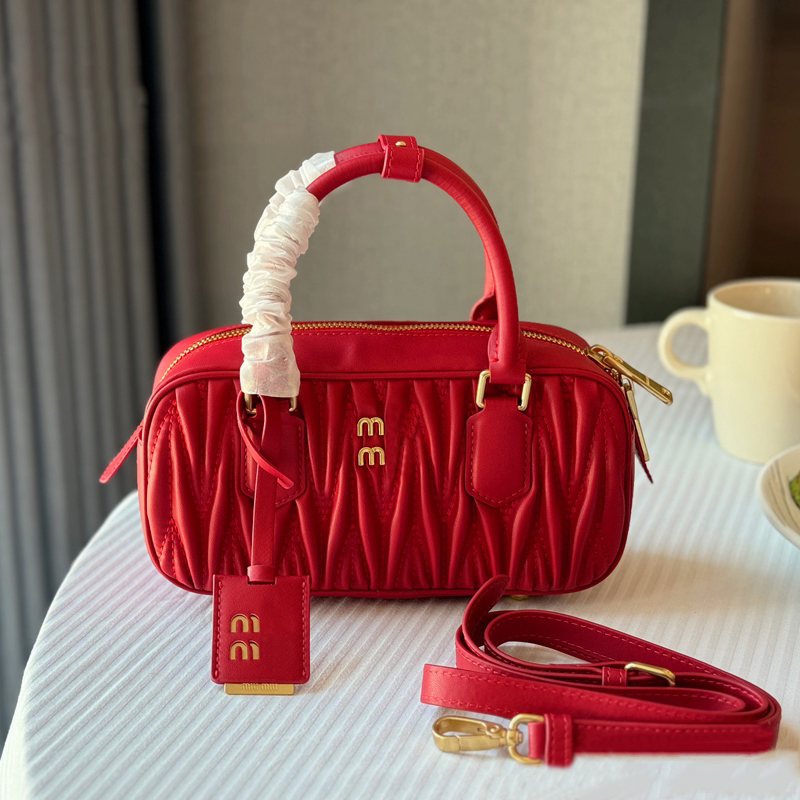 Classic Tote Bag Women&#039;s Handbag can be worn Crossbody Solid Red Tote Bag Bowling Pattern Crossbody Bag Large Capacity Size 22*11cm-image-941655406