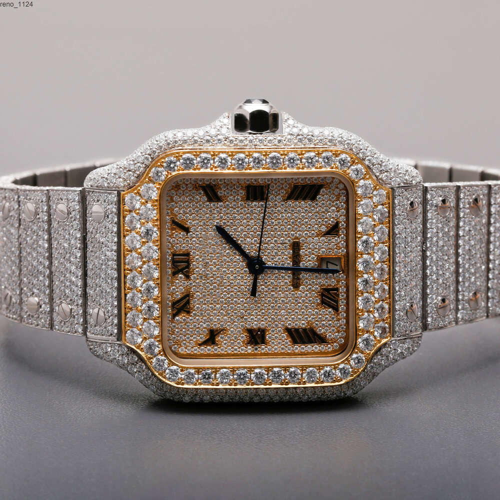 Factory Custom Pass Diamond Test Iced Out Luxury VVS Moissanite Diamond Watch Unisex Hip Hop Full Iced Out Diamond Watch-image-941837000