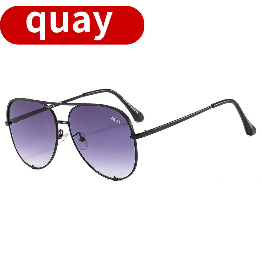 Twin-beam quay Sunglasses Women's designer Round glasses Personality men's Hip hop handsome Sports sunglasses