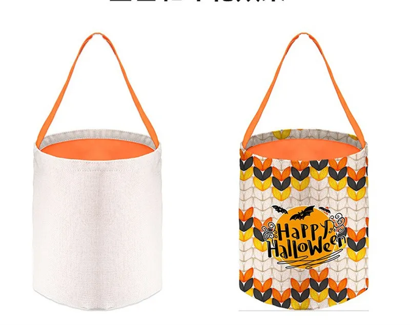 Sublimation Easter baskets Santa Sacks Bag Halloween Basket with colorful handle and colorful inside christmas Bags for Storing Stuffers or Decorations DIY