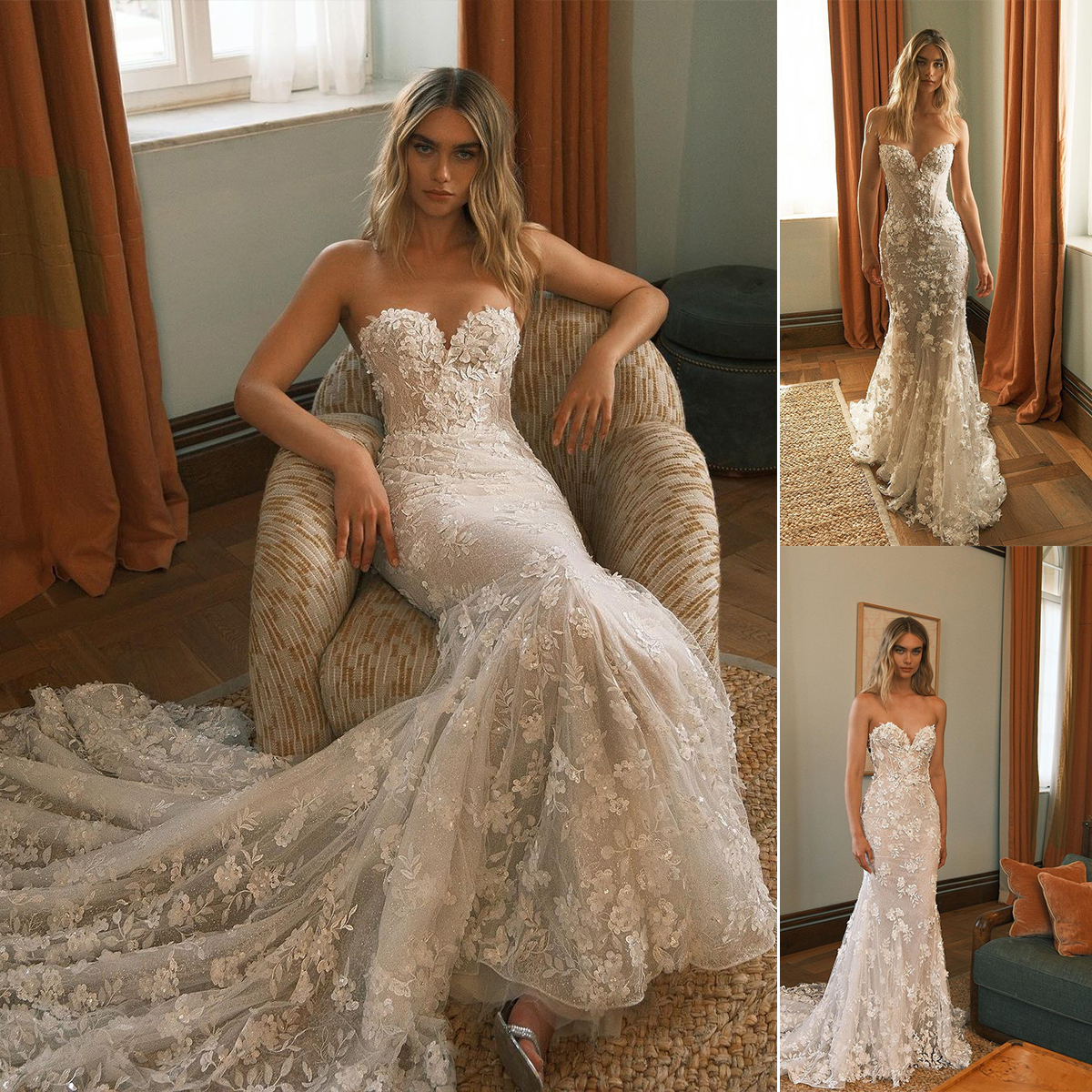 Princess Mermaid Wedding Dresses Illusion Lace Appliques Sweetheart Bridal Gowns Vestidos De Novia-image-941771419