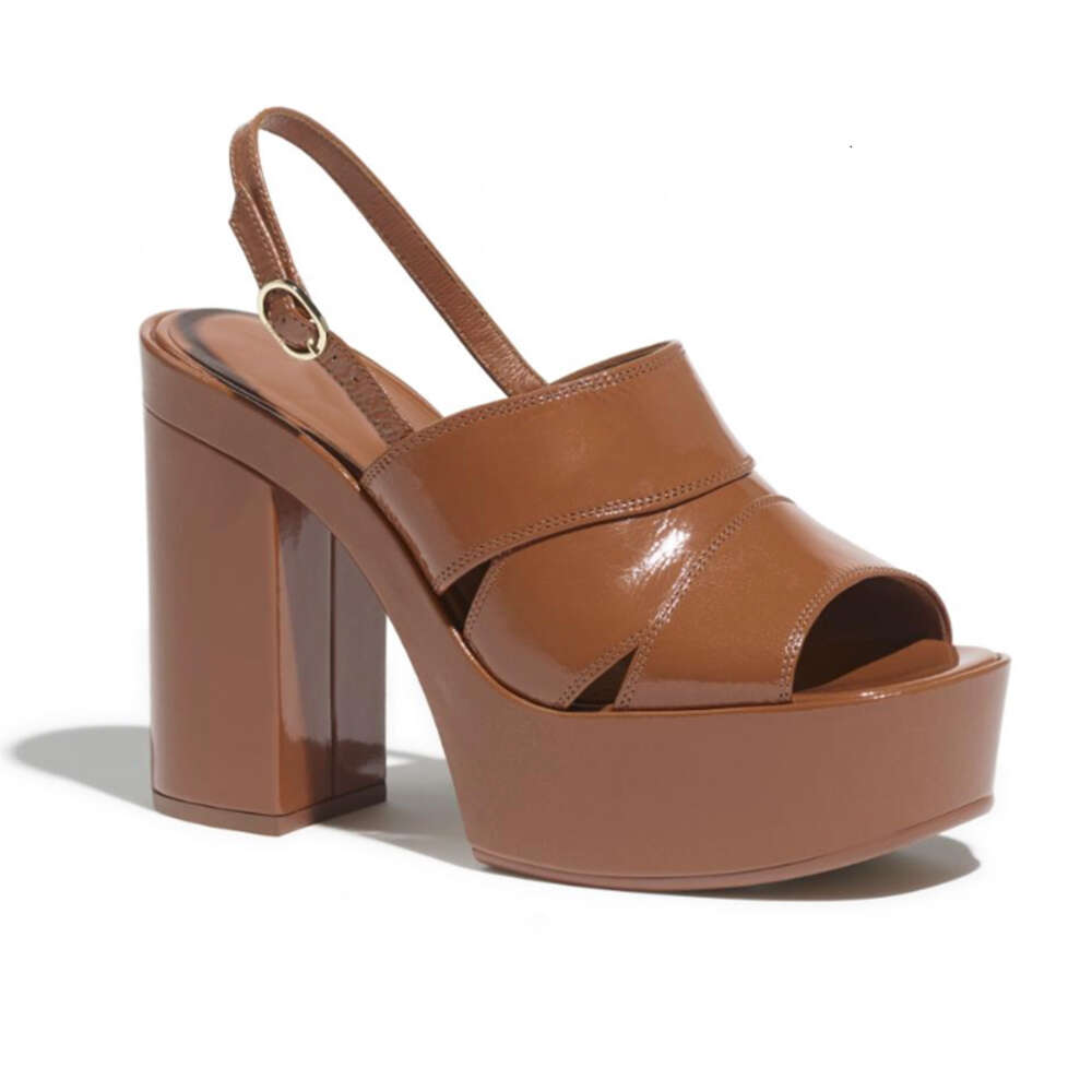 Designer Dress Sandals Patent Leather High Heels Womens Platform Sandal Fashion Adjustable Ankle Strap Heels Party Wedding Shoes With Box 515-image-942104738