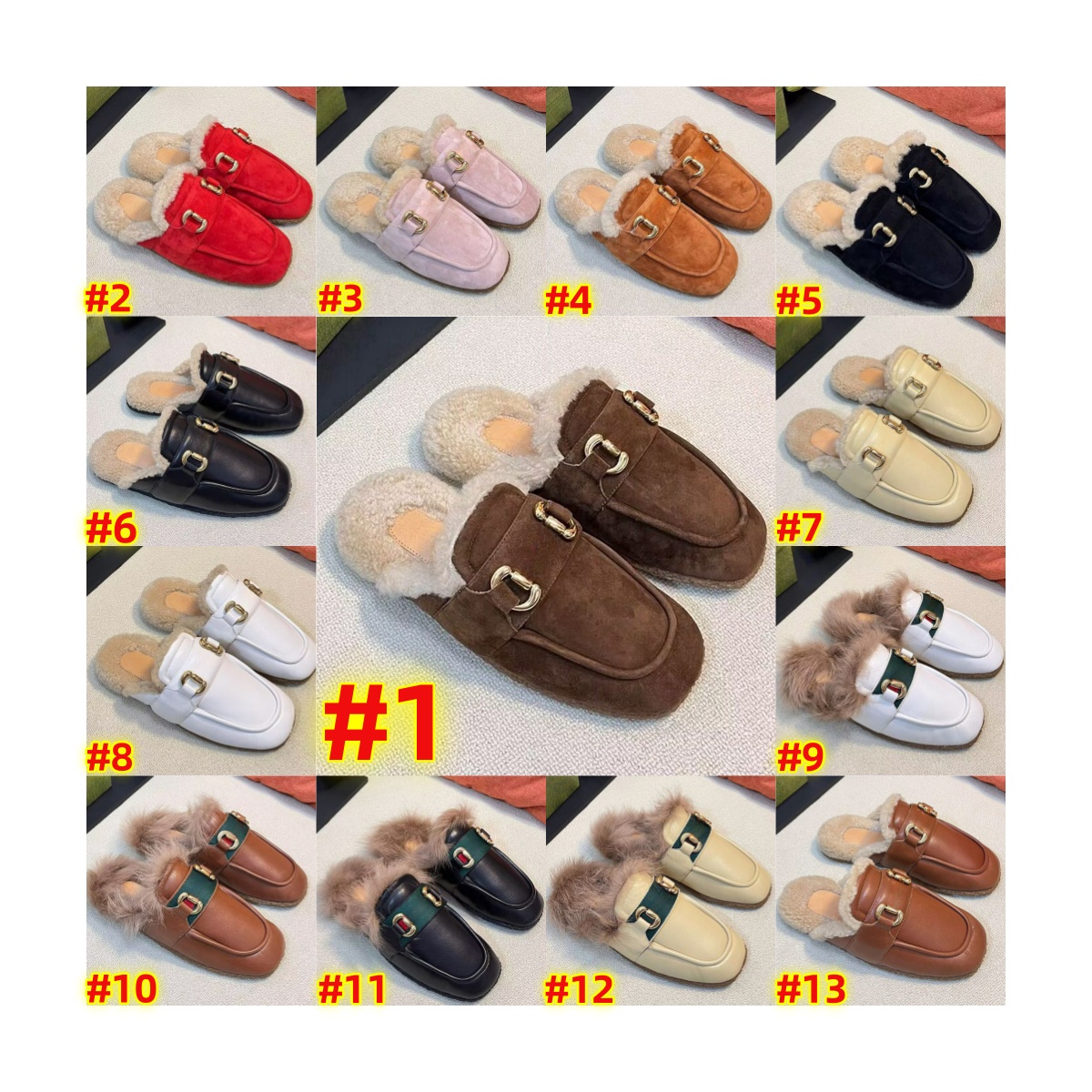 luxury fur slippers designer wool slides women mens sandals winter warm australia home shoes casual mules-image-941802874