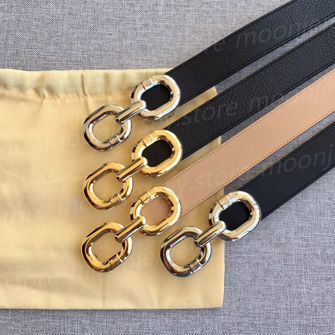 Fashion Designer Belts for Women Luxury Double Round Buckle Waistband 30mm Width with Box 26111-image-941925963