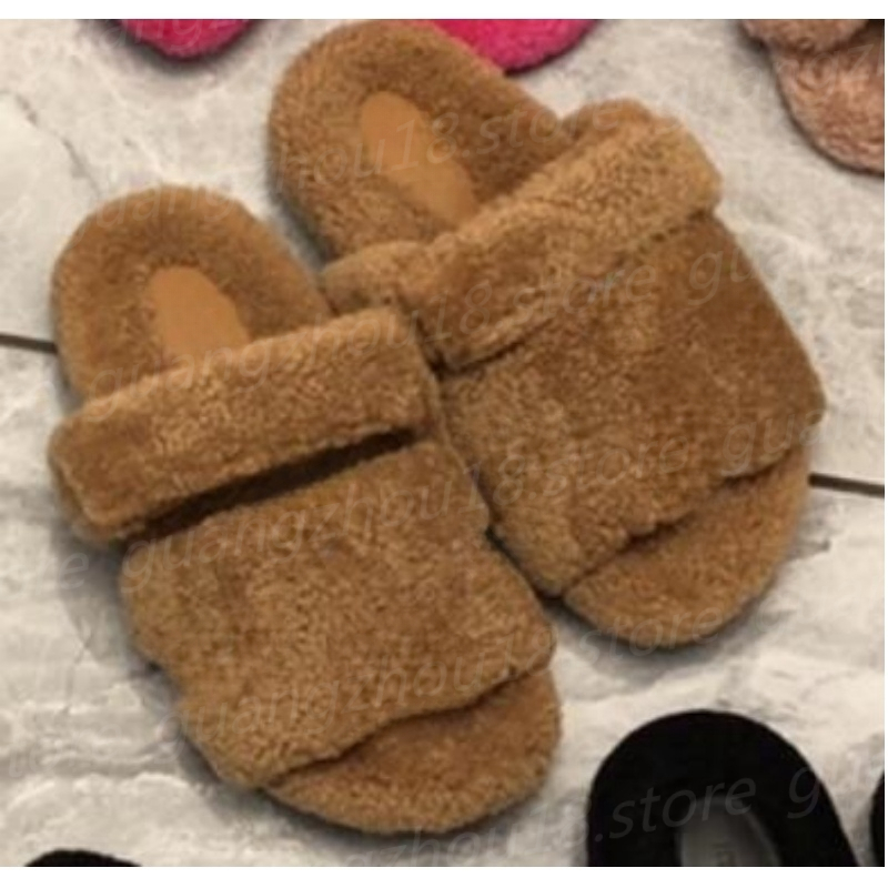 Designers Wool Slippers Chypre Slides Men Women Sandals Winter Fur Furry Slipper Warm Fur Slide 20865-image-941989857