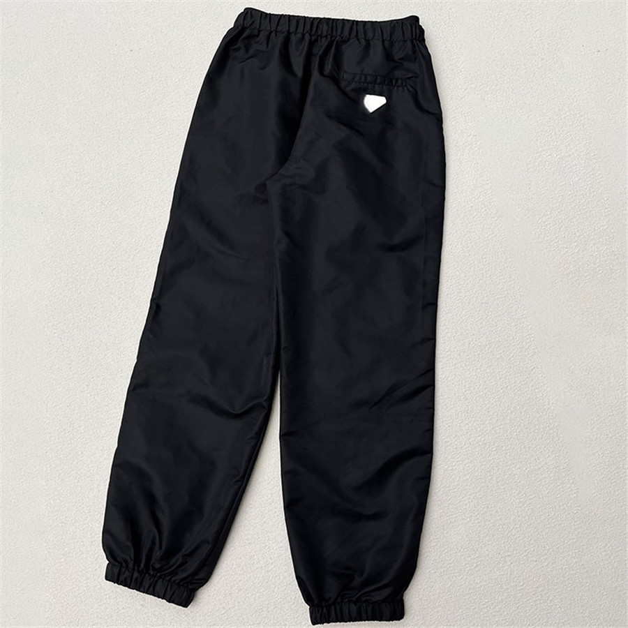 Casual Women Nylon Pants High Waist Luxury Designer Black Trousers Fake Two Piece Waist Pants