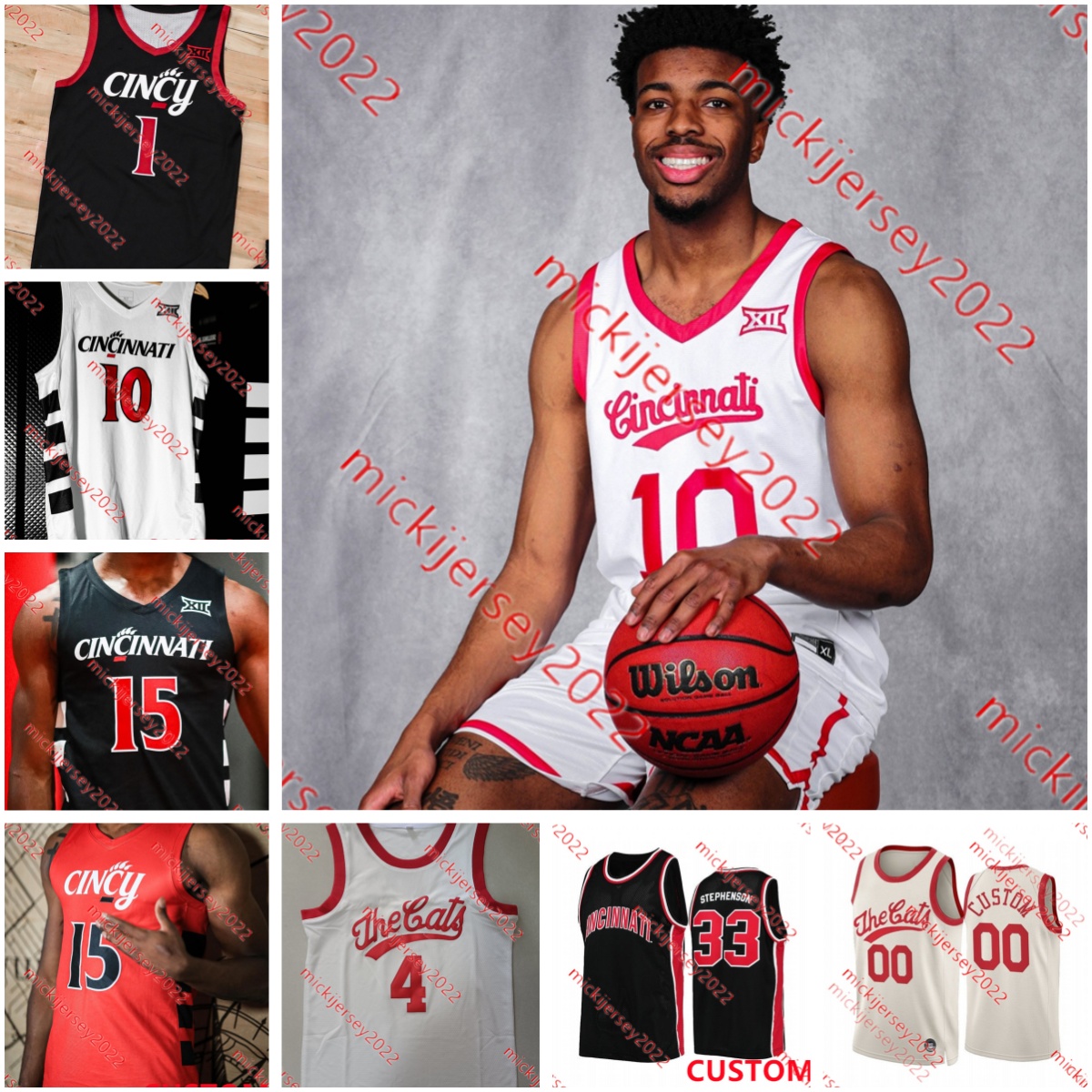 CincinnatiBearcats Basketball Jerseys Daniel Skillings Day Day Thomas Jizzle James Rayvon Griffith CJ Fredrick Jamille Reynolds Landon Custom Jer-image-920214429