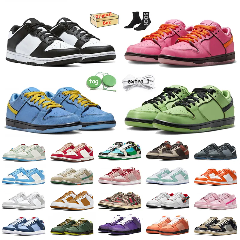 2024 With Box OG Designer Low Panda Shoes Girls Blossom Year of the Dragon Shoe Pink Green Lobster April Turbo Green Lows Pandas Women trainers Mens
