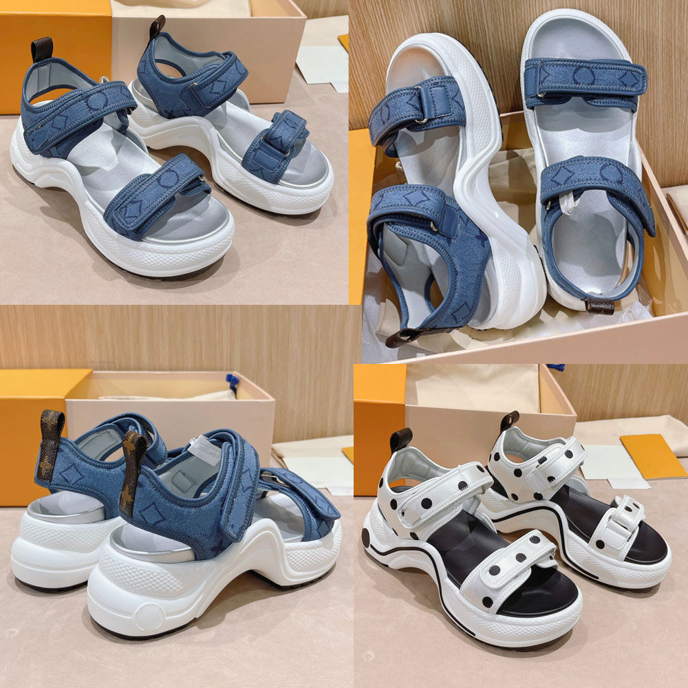 Archlight Sandal 1ABHOR Denim Blue Oversized rubber outsole womens sandal designer sandals platform sandals Letter Logo Sandals summer sandals Ho-image-942228815