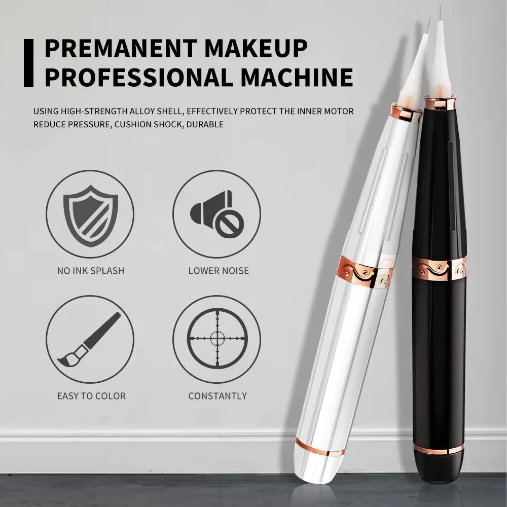 Professional Tattoo Pen Machine Set Permanent Eyebrow Lip Makeup Contour Pen Beauty Art Tattoo Gun with Cartridge Needles Kit 240122
