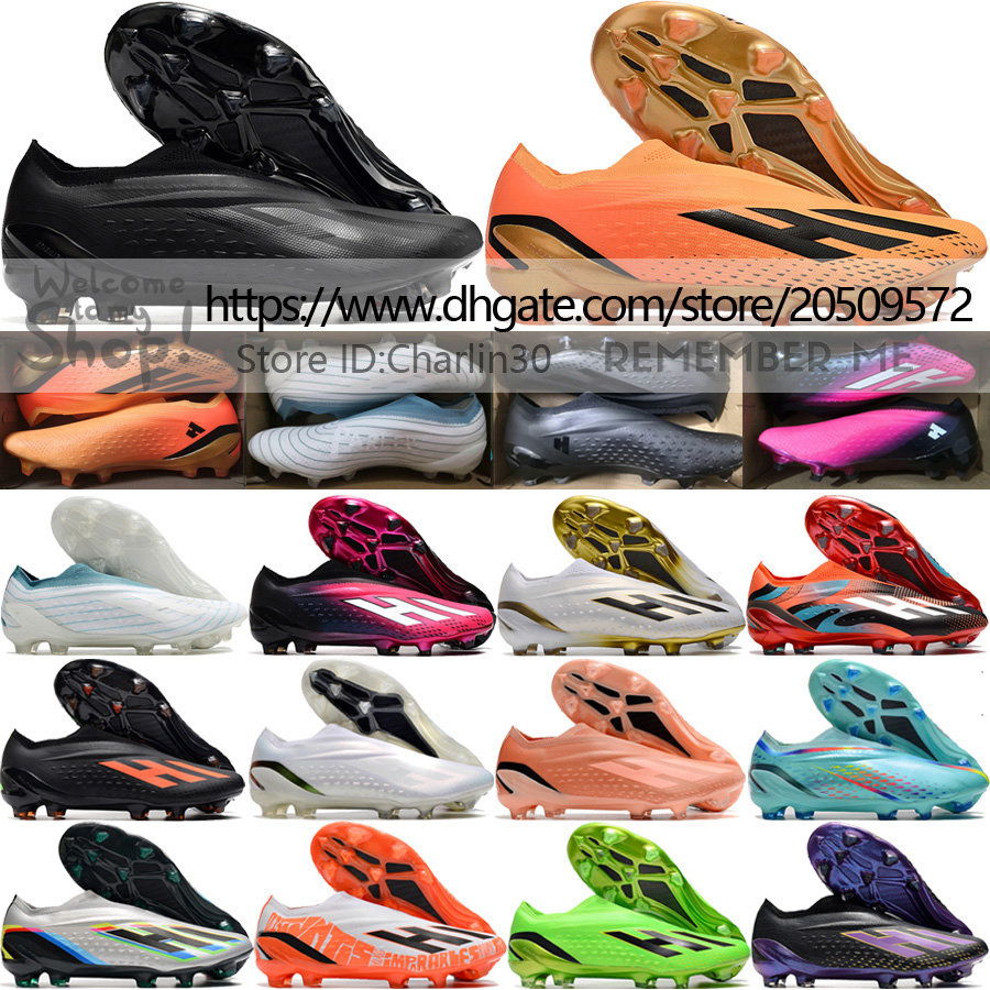 Send With Bag Quality Football Boots X Speedportal FG Laceless Messi Soccer Shoes For Mens Trainers Comfortable Soft Leather Socks Football Cleats S