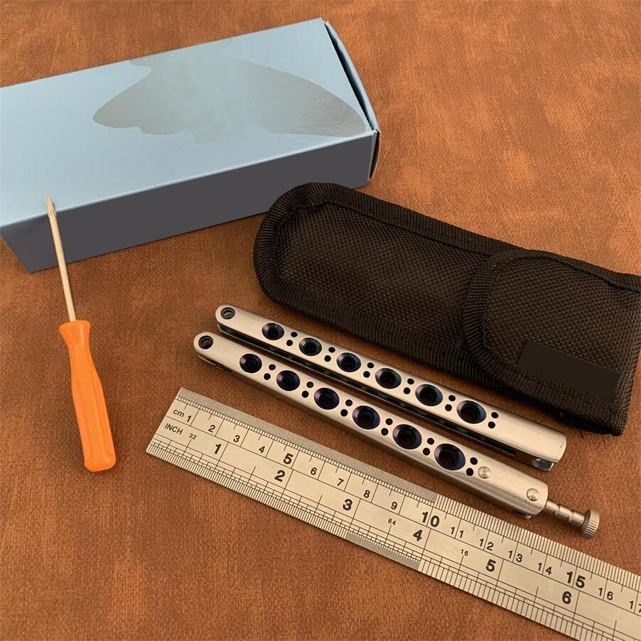 Bestest Blue BM42 Balisong Knifes Titanium BM43 Knife Plain Blade EDC pocket tactical Knives New in Original box-image-608934925