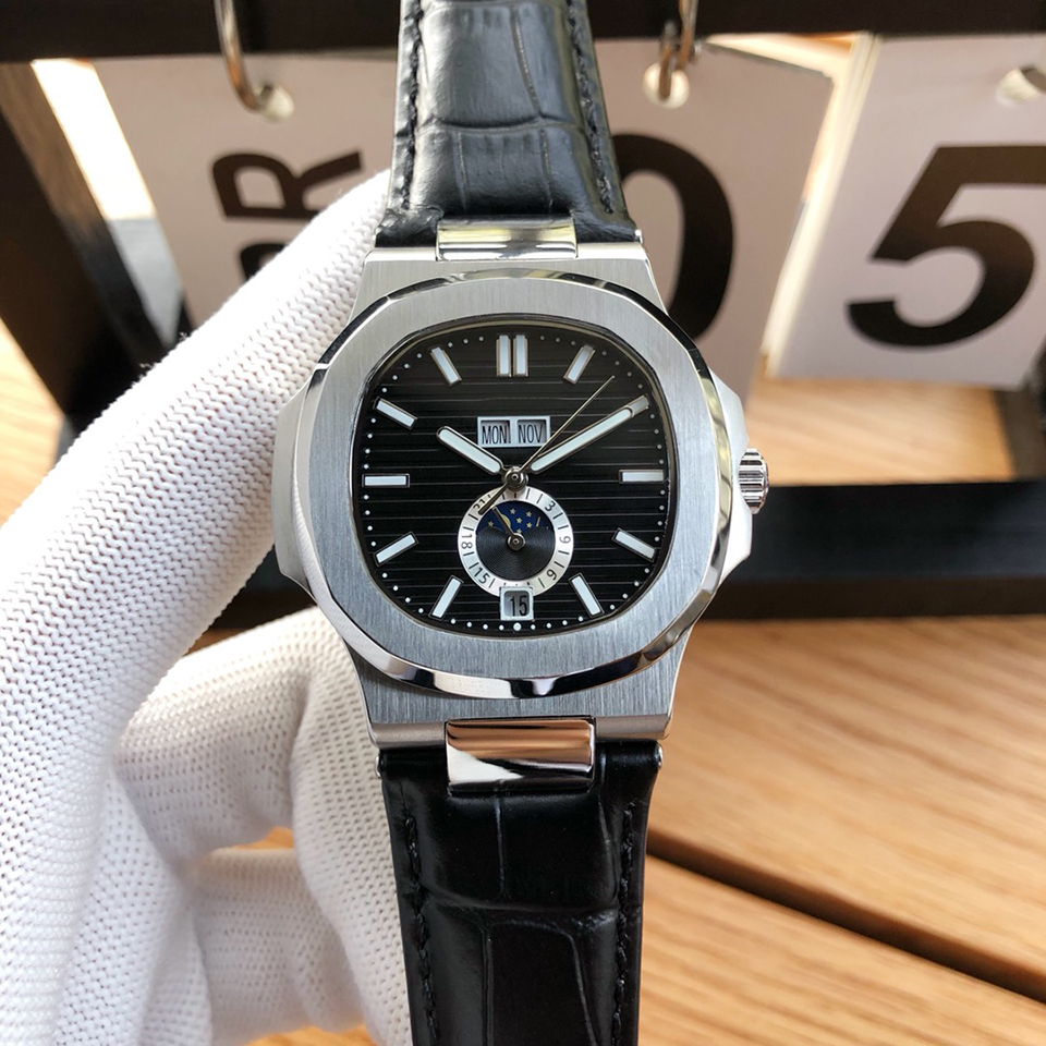2025 Mens Business Fashion Designer Men Watch Perpetual Calendar Automatic Mechanical Movement Stainless Steel Strap Montre de Luxe