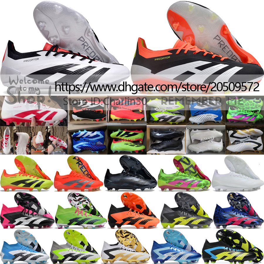 Envoyer avec un sac Chaussures de football de qualité 2024 Predator Accuracy.1 FG Crampons de football pour hommes Haut en cuir souple Entraîneme