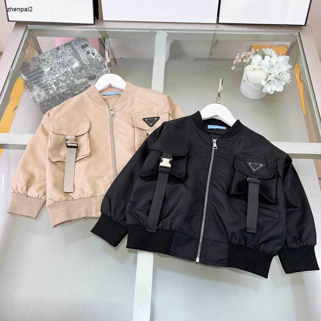 Luxury kids jacket Long sleeved baby baseball uniform Size 110-160 Flip pocket decoration boys girls coat child Outerwear Jan20-image-942164484