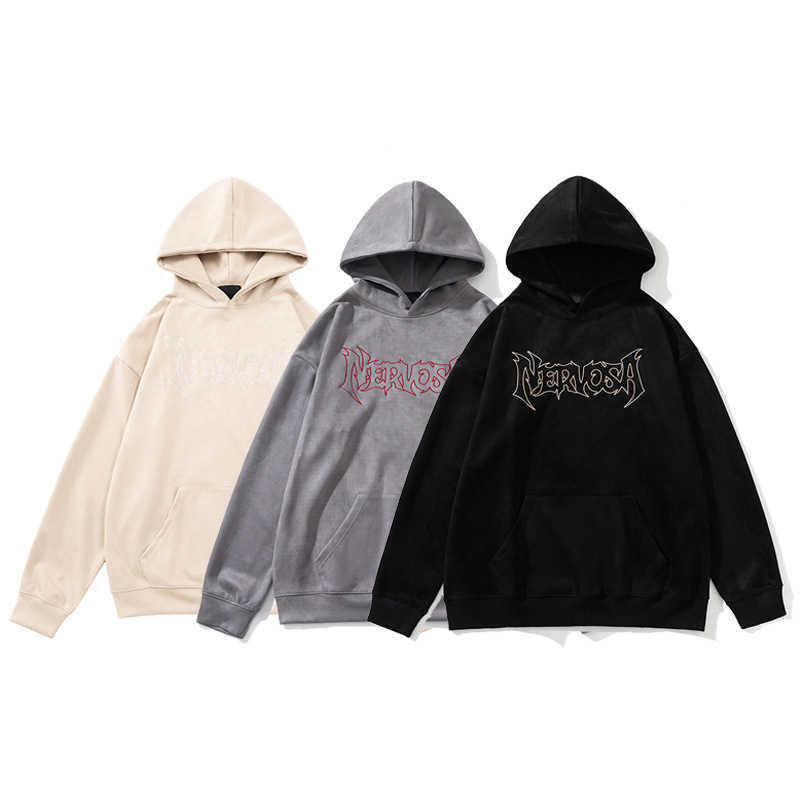 Men's Hoodies 2024 spring men's hoodie new American vintage suede hoodie fashion loose couple coat women Q240801-image-989313210