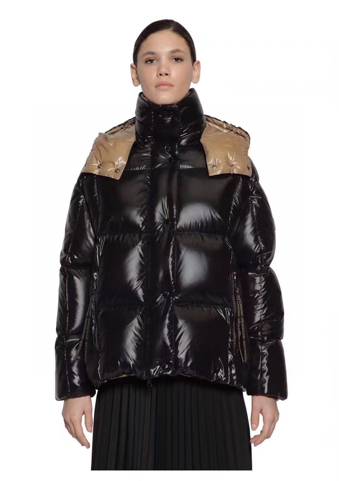 2023 Spring Autumn Women's White Duck Down Parkas Jackets Zipper Plaid Hooded Woman's Slim Short Coats MKWN028