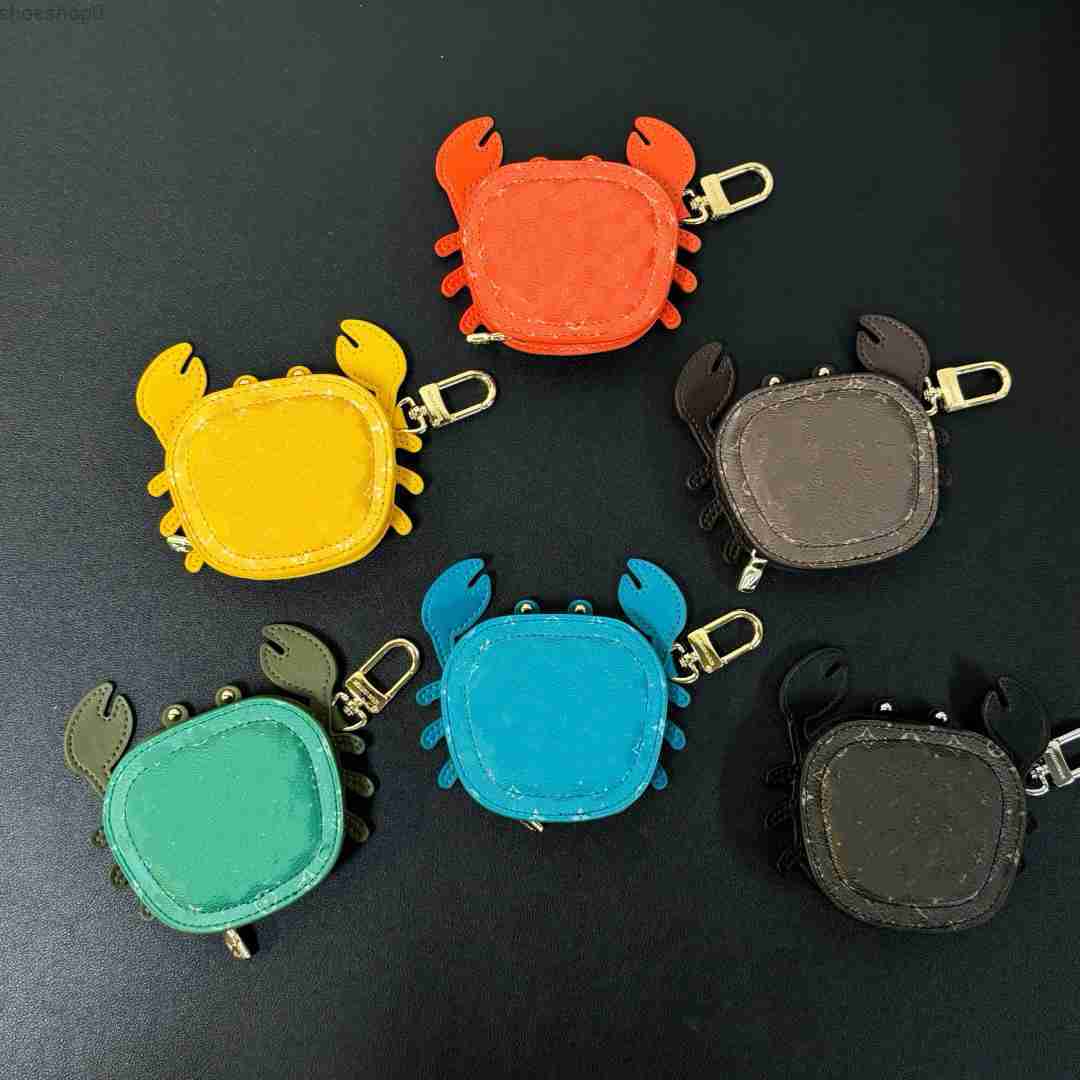 Letter Brand Designer Bags Luxury Womens Brown Key Animal Wallets Pouch Coin Purses Cute Crab with Keychain Ladies Totes Crossbody Pendant Charms
