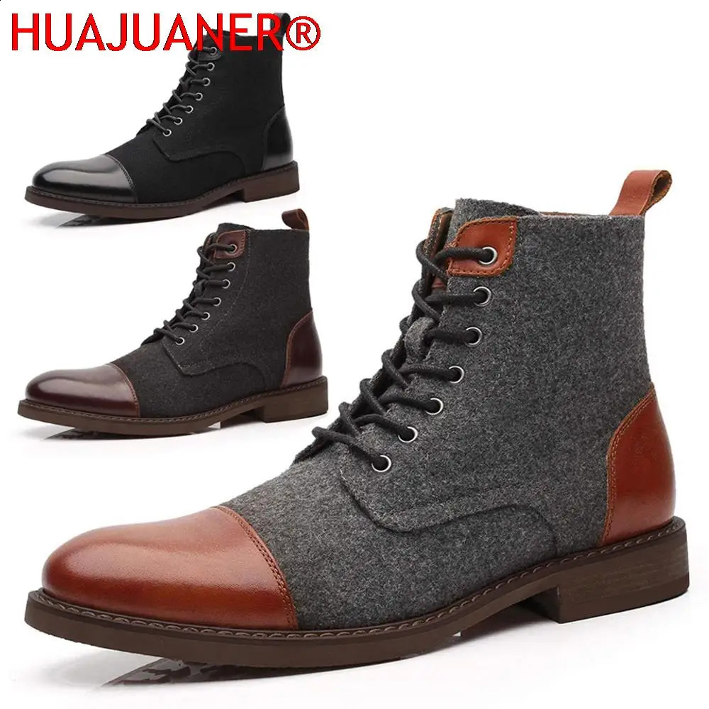 Autumn and Winter Mens Boots Lace Mens Ankle Boots High Quality Fashion Motorcycle Boots Comfortable and Lightweight Mens Short Boots 240731