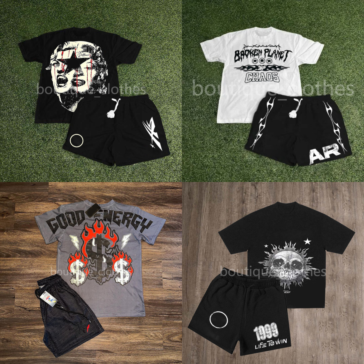 Men T-shirt Designer Short Mens à manches courtes Polo Y2k Imprime Dark Harajuku Goth Graphic Tshirt Short Punk Hip Hop Coton Shirts Beach Shorts