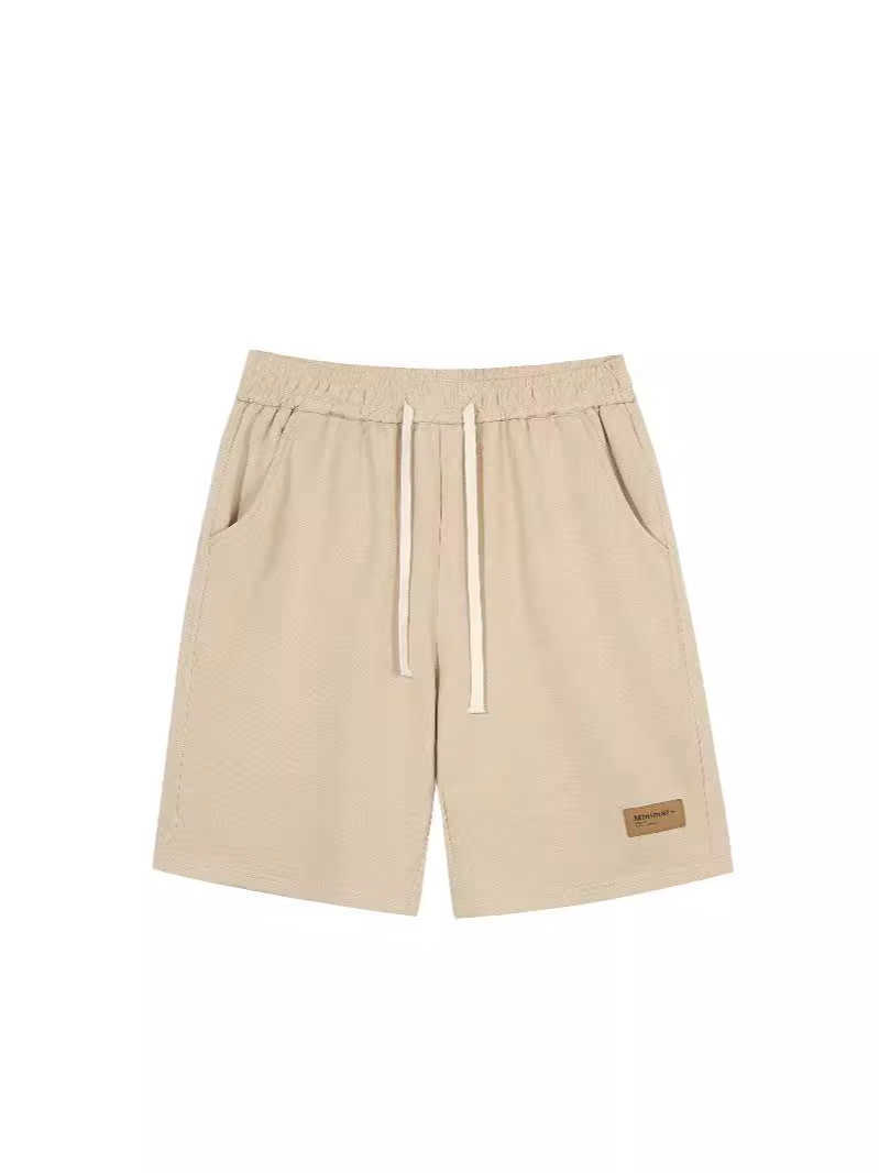 Summer loose men's casual shorts Men's stylish simple drawstring sports shorts Classic trend high street pants H0801-image-961860154