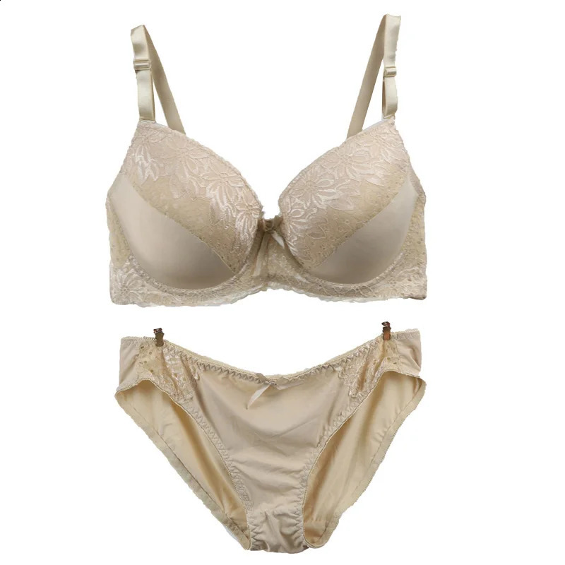 DaiNaFang Sexy Plus Size Lingerie Thong Push Up Bras Sets Womens Clothing Intimates Floral Lace Big Size Ladies Underwear 240802