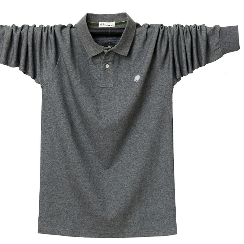 Polo à manches longues pour hommes à manches longues pour hommes plus taille lâche Polo Coton Plux en toison chaud épaissie 240802