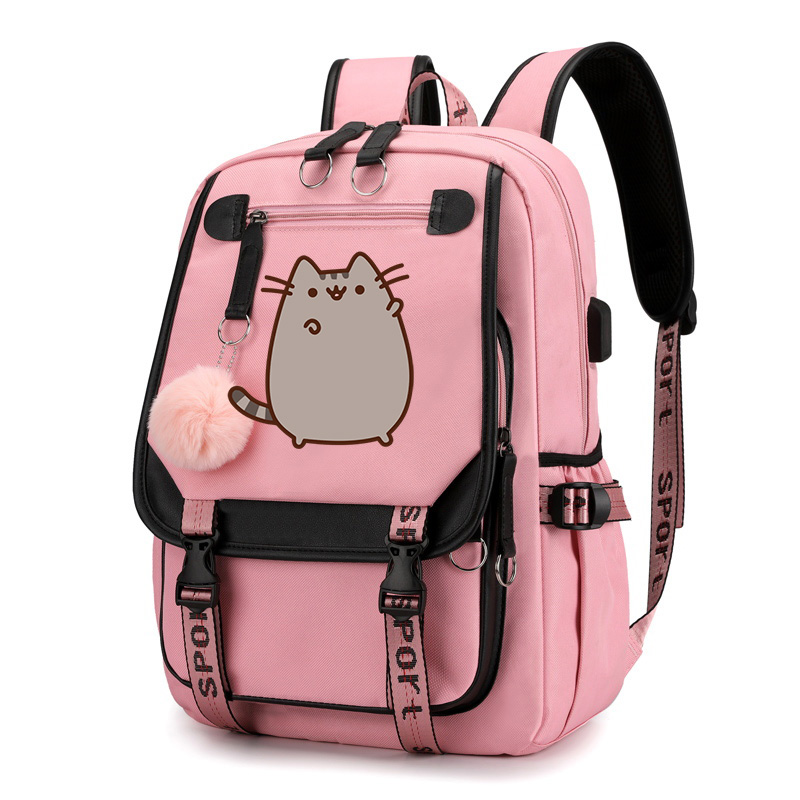 Backpack outdoor Cartoon Cat Printed School Bag Girls Bags Boys Bookbag For Teenager Casual Travel Backpacks Pink Rucksack Mochila Sports