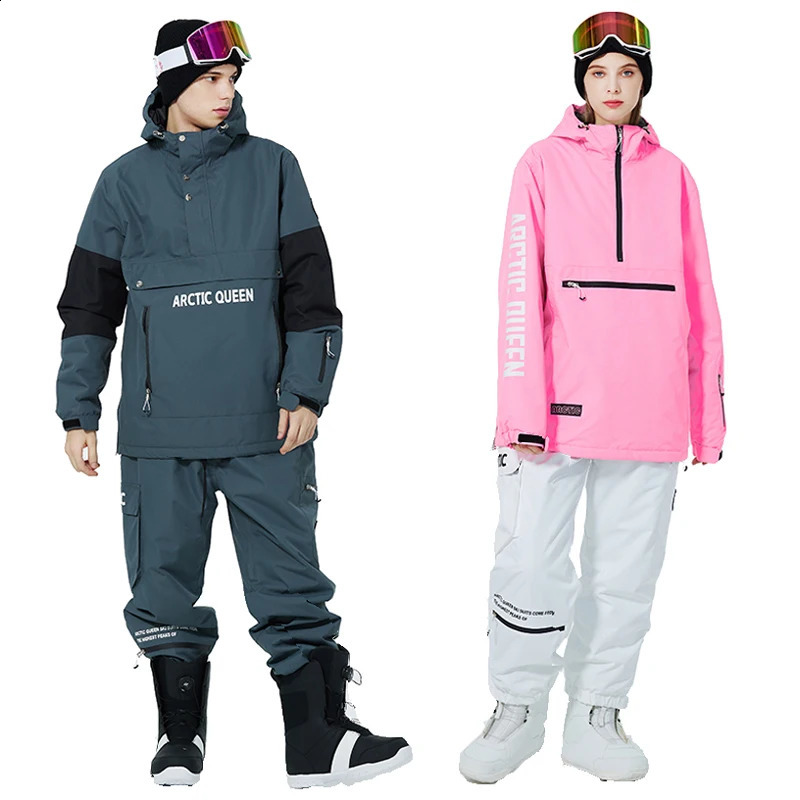 Mens or Womens Snow Suit Sets Snowboarding Clothing Winter Outdoor Wear Hoodie Waterproof Costume Ski Jacket Pants Unsex 240729