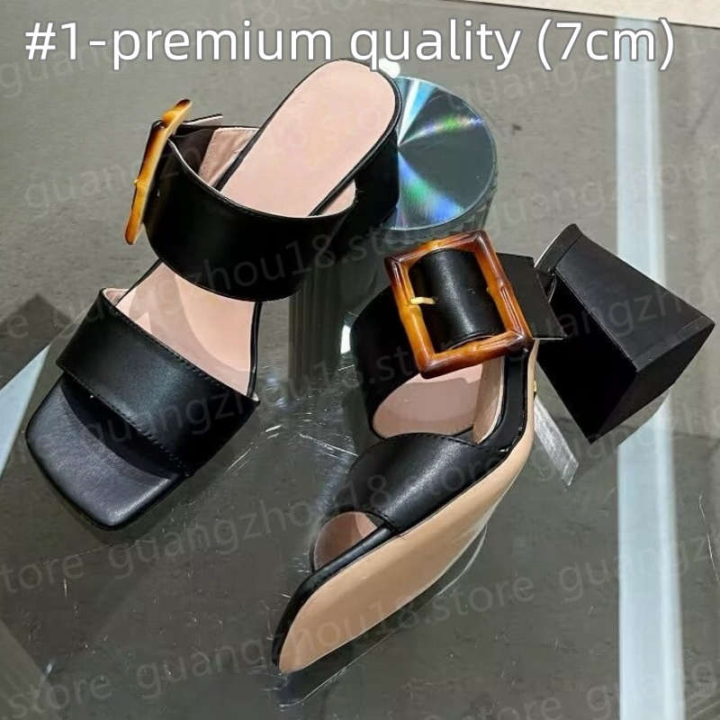 Designer premium pantoufles avec des sandales d'été pour femmes à talons de 7 cm