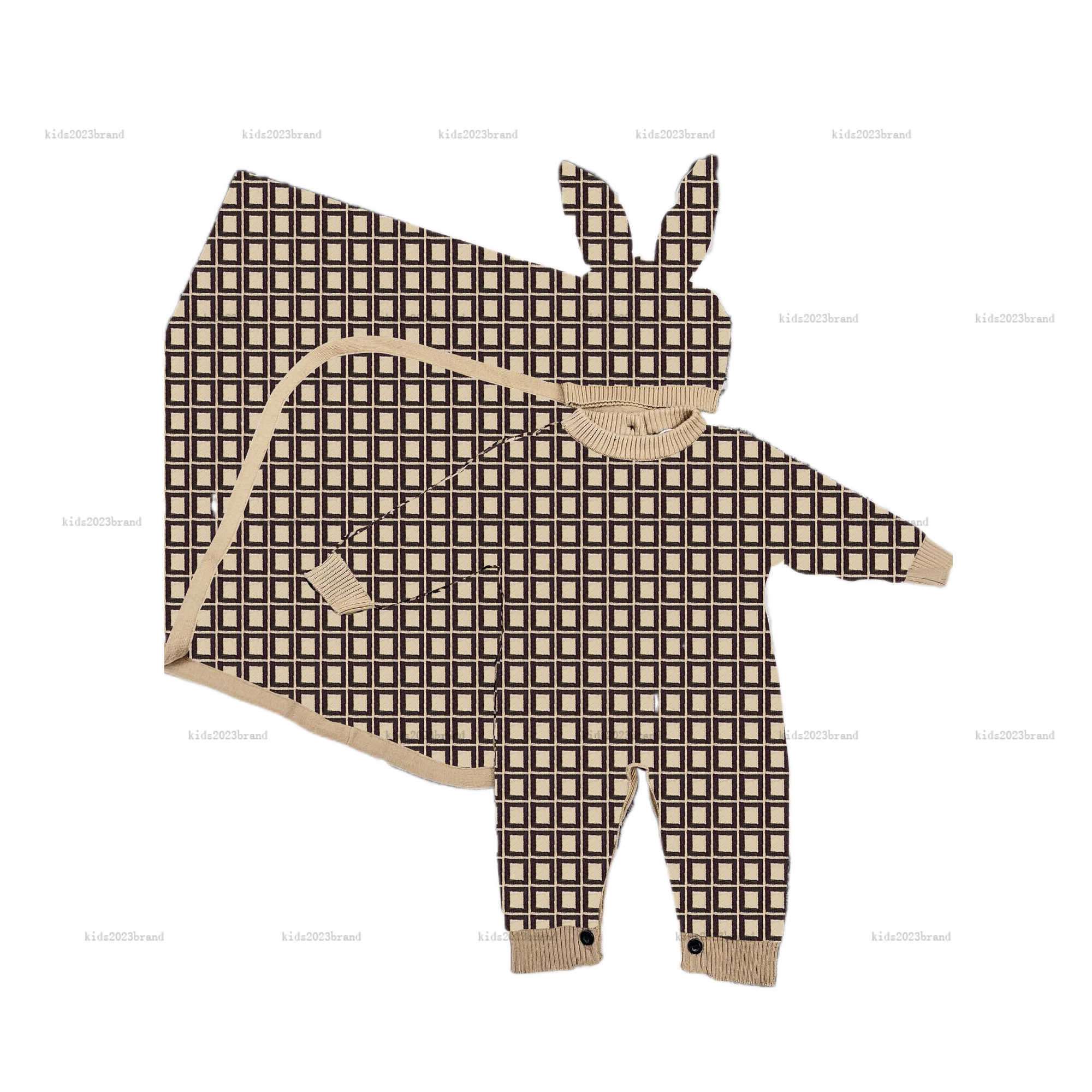 New newborn jumpsuits born babies designer rompers with wraping blankets baby letter jumpsuits with bunny hats soft cotton romper-image-918615204