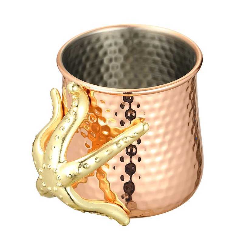 Stainless steel Moscow Mule mug Beer Cup with Starfish Handle DesignM240803