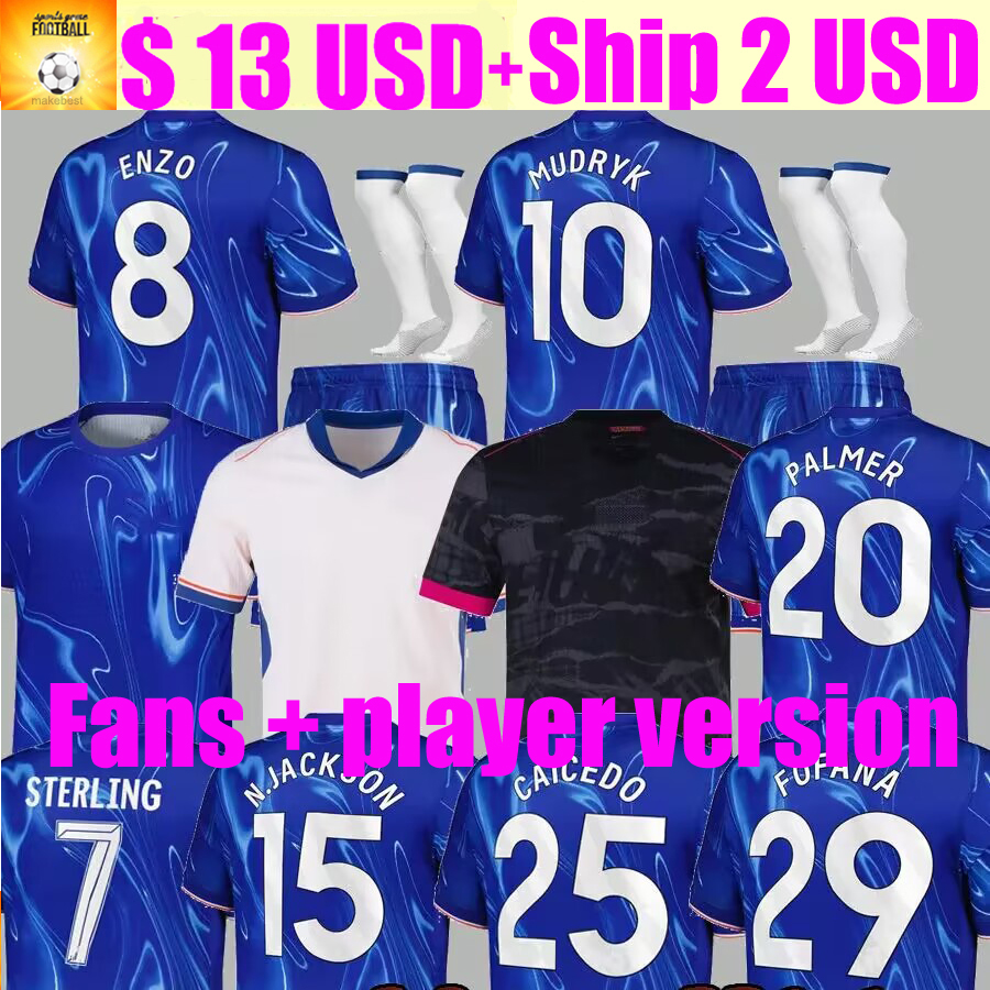 CFC Soccer Jerseys 24 25 Nouvelle collection Enzo Joao Felix Sterling Nkunku Cucurella Pulisic Mudryk 2024 2025CHELS Men de football
